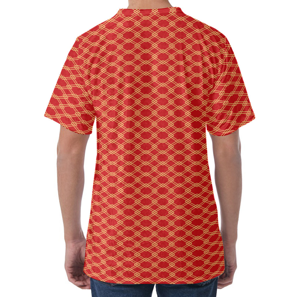 Classic Japanese Pattern Print Men's Velvet T-Shirt