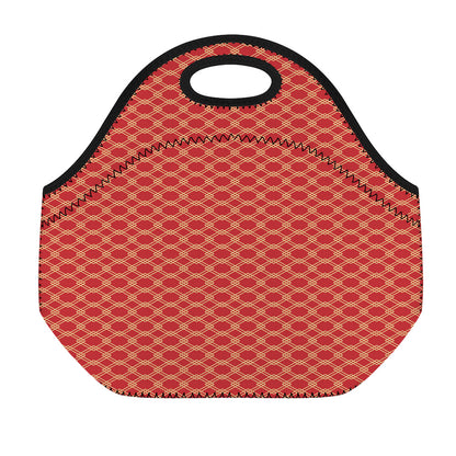 Classic Japanese Pattern Print Neoprene Lunch Bag
