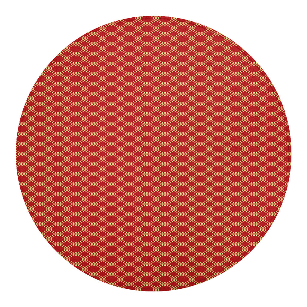 Classic Japanese Pattern Print Round Blanket