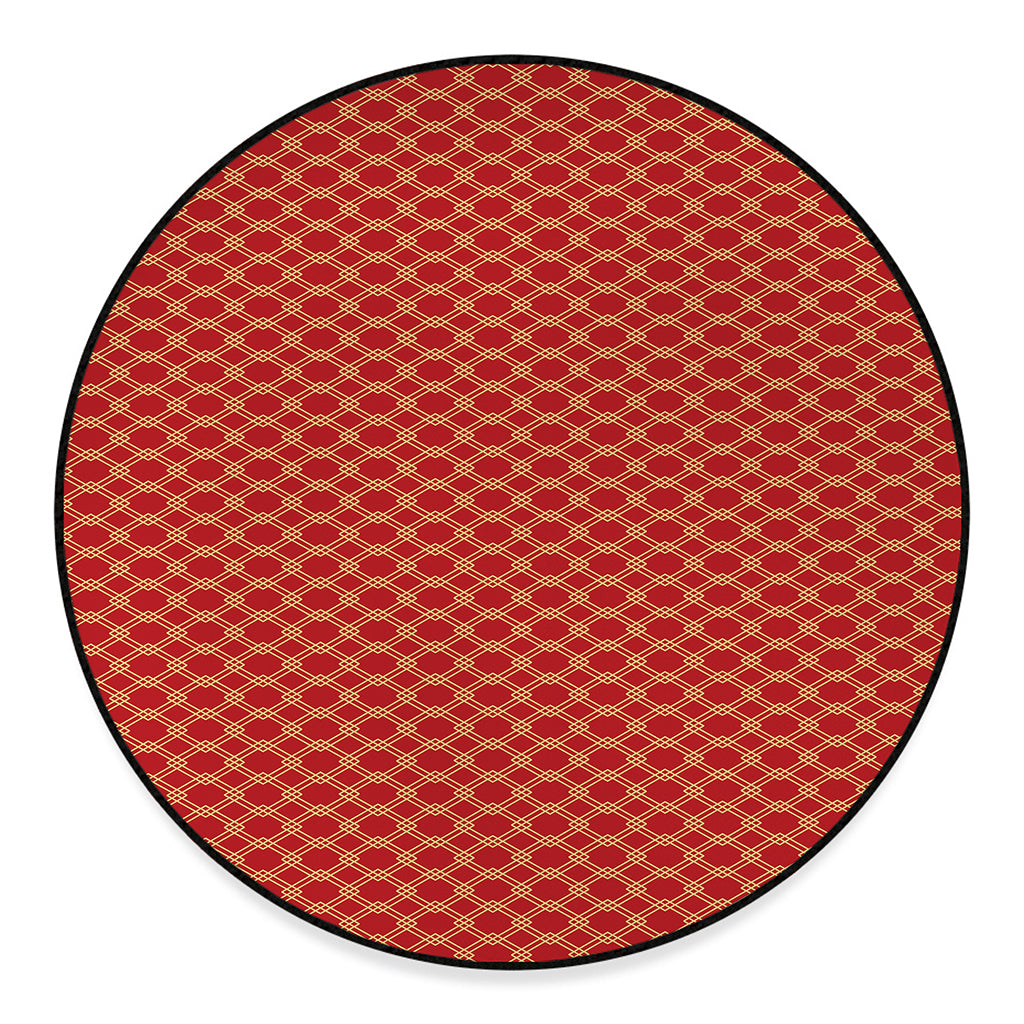 Classic Japanese Pattern Print Round Floor Mat