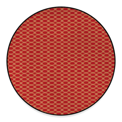 Classic Japanese Pattern Print Round Floor Mat