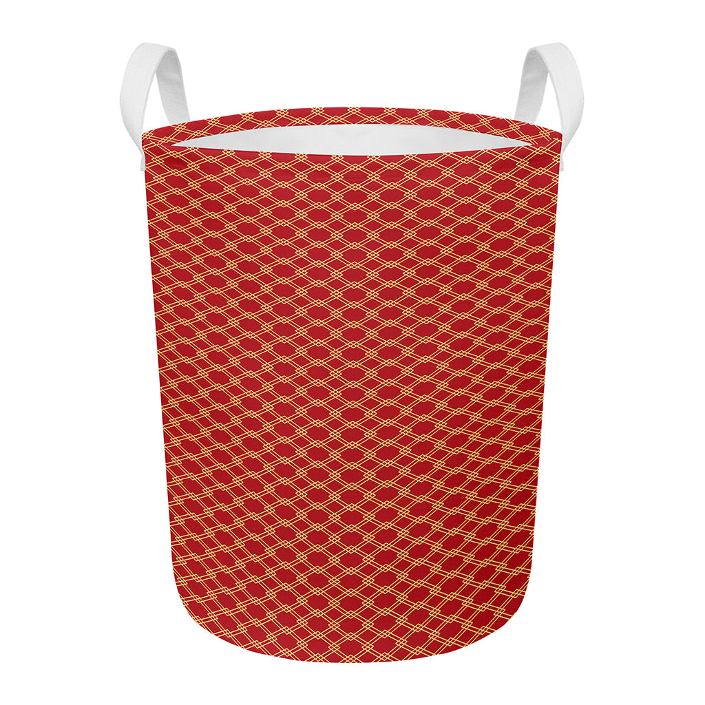 Classic Japanese Pattern Print Round Laundry Basket