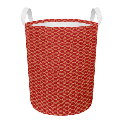 Classic Japanese Pattern Print Round Laundry Basket