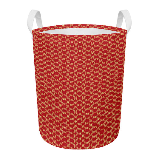 Classic Japanese Pattern Print Round Laundry Basket