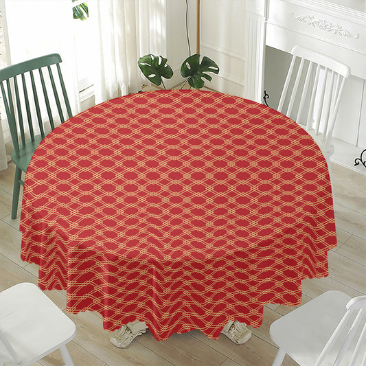 Classic Japanese Pattern Print Waterproof Round Tablecloth