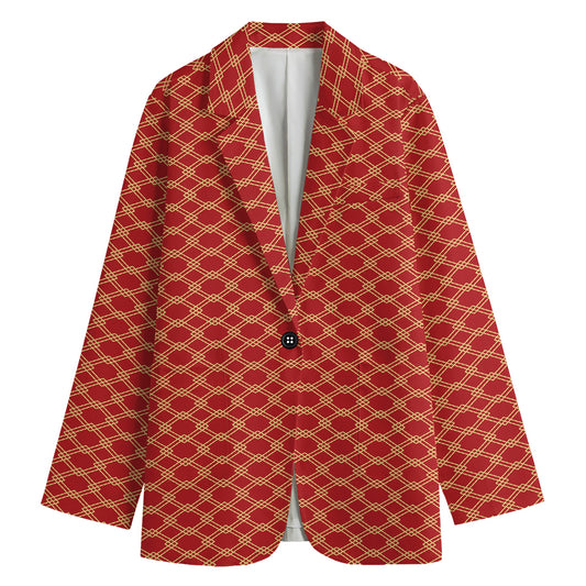 Classic Japanese Pattern Print Women's Blazer