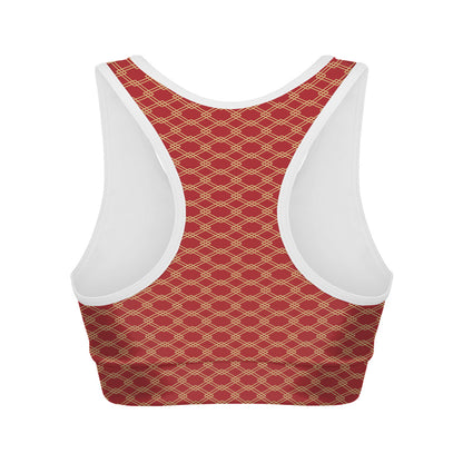 Classic Japanese Pattern Print Women's Sports Bra