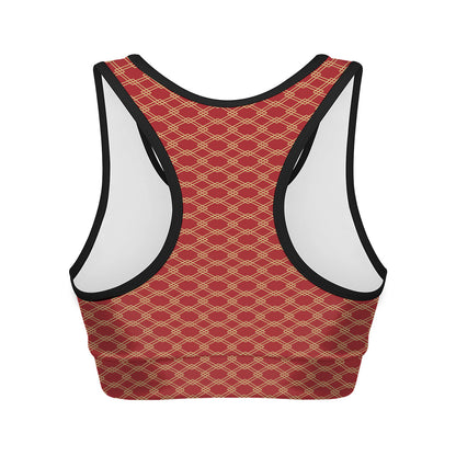 Classic Japanese Pattern Print Women's Sports Bra
