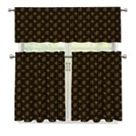 Classic Orthodox Pattern Print 3 Piece Kitchen Curtains