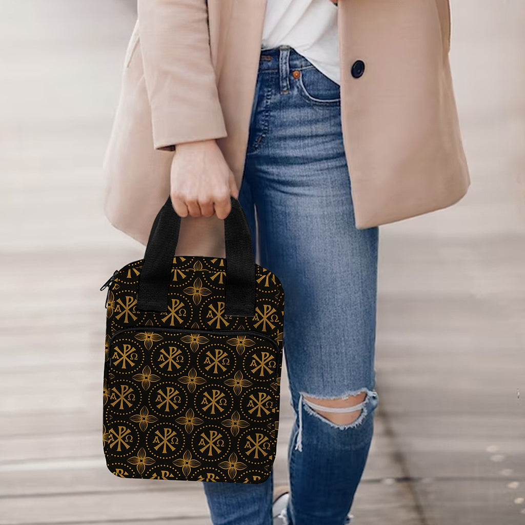 Classic Orthodox Pattern Print Bible Tote Bag