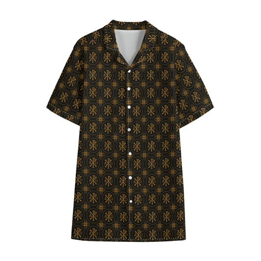 Classic Orthodox Pattern Print Cotton Hawaiian Shirt