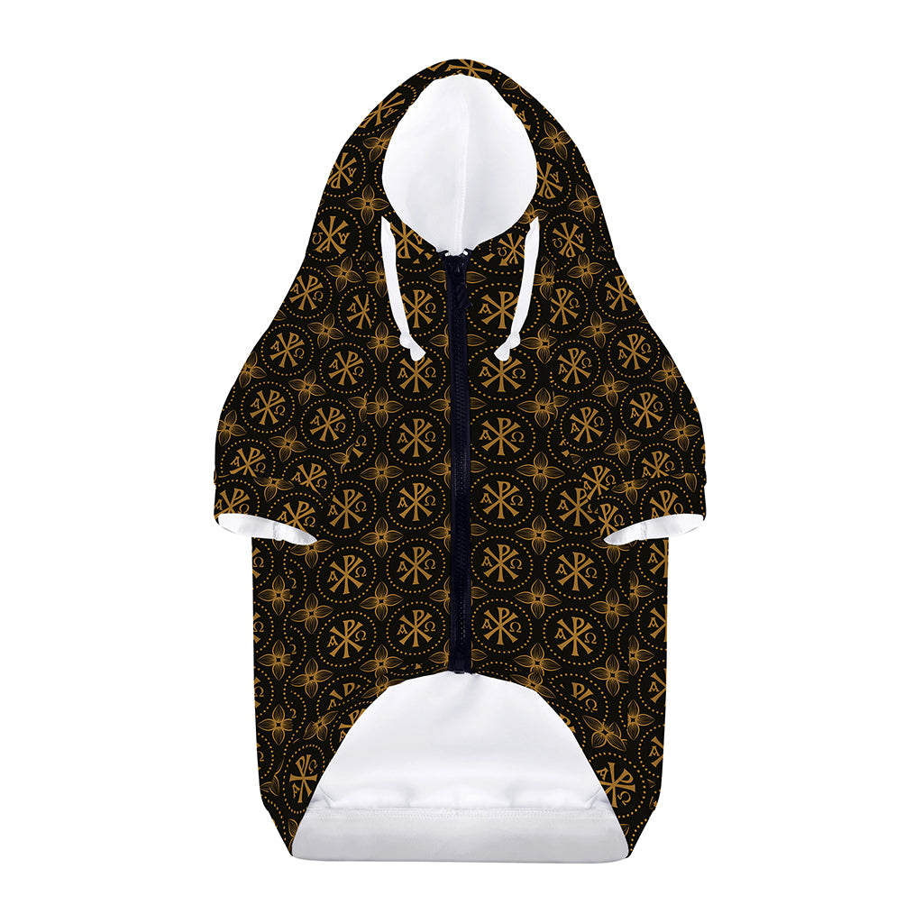 Classic Orthodox Pattern Print Dog Zip Up Hoodie