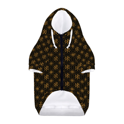 Classic Orthodox Pattern Print Dog Zip Up Hoodie