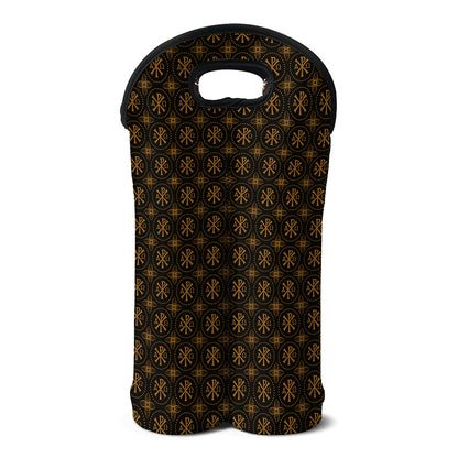 Classic Orthodox Pattern Print Double Neoprene Wine Tote