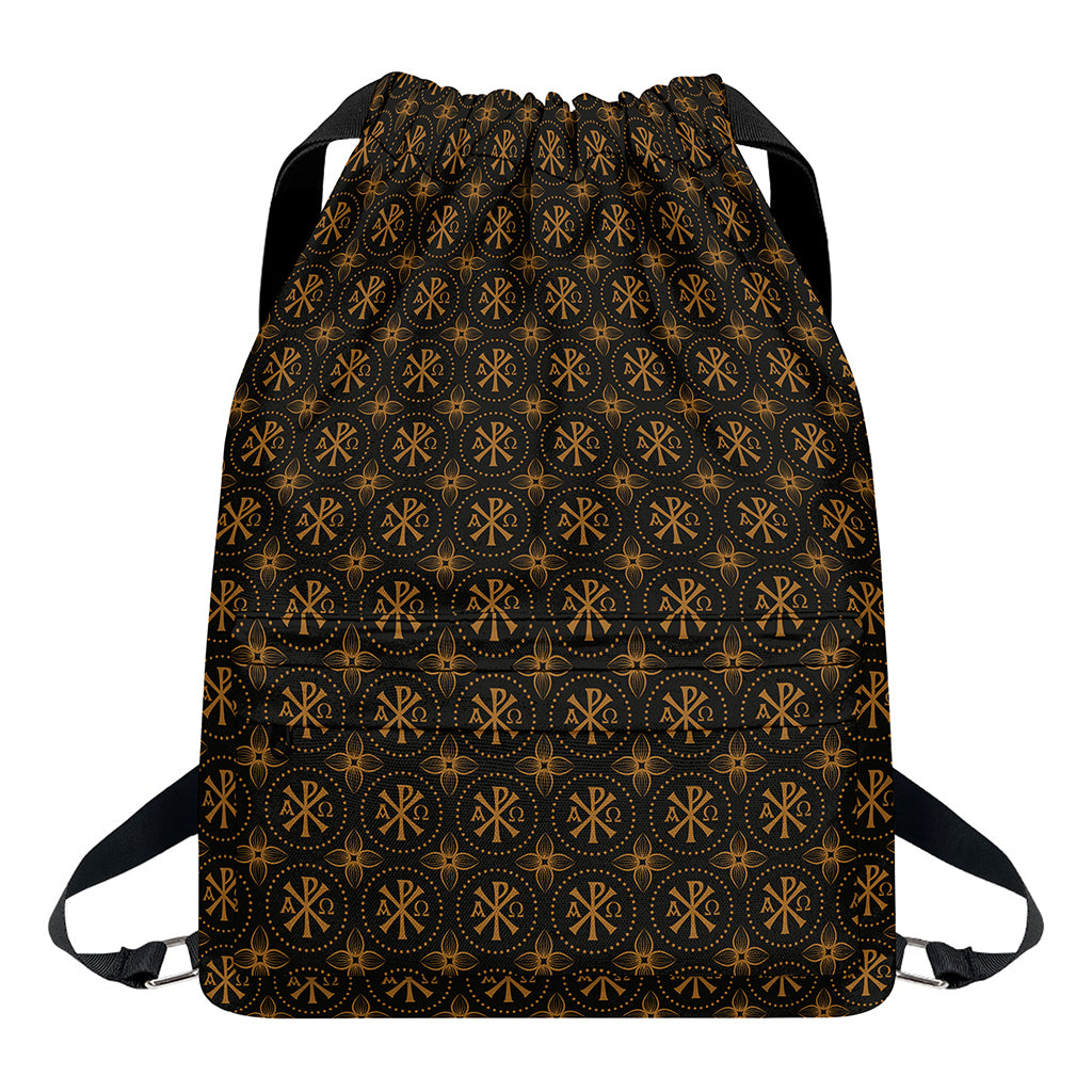 Classic Orthodox Pattern Print Drawstring Backpack
