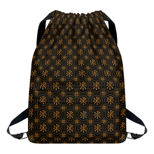Classic Orthodox Pattern Print Drawstring Backpack