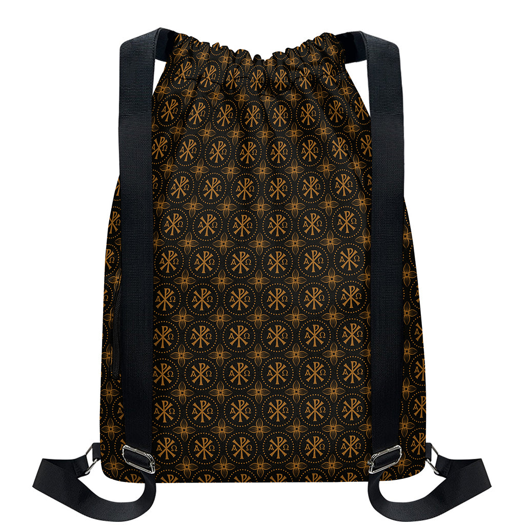 Classic Orthodox Pattern Print Drawstring Backpack