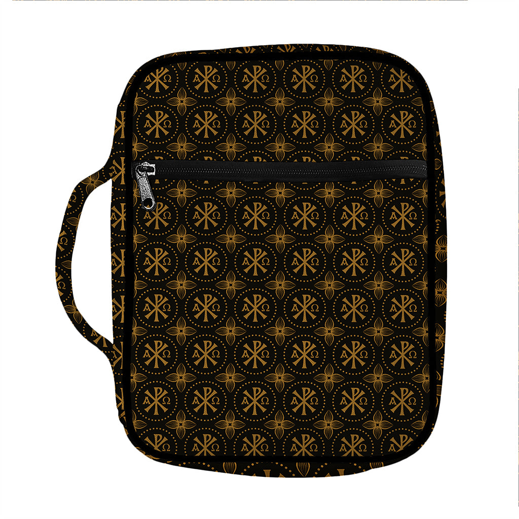 Classic Orthodox Pattern Print Front Pocket Bible Bag