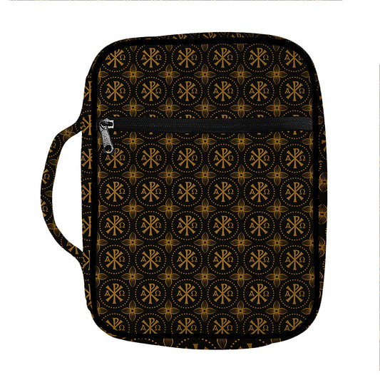 Classic Orthodox Pattern Print Front Pocket Bible Bag