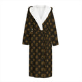 Classic Orthodox Pattern Print Hooded Bathrobe