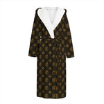 Classic Orthodox Pattern Print Hooded Bathrobe