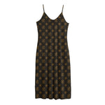 Classic Orthodox Pattern Print Jersey Midi Cami Dress