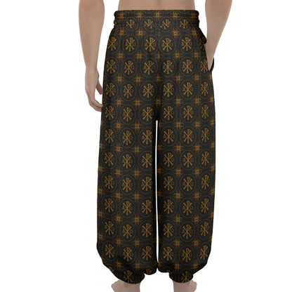 Classic Orthodox Pattern Print Lantern Pants