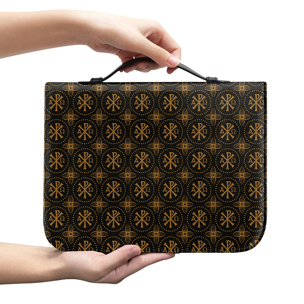 Classic Orthodox Pattern Print Leather Bible Cover