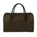 Classic Orthodox Pattern Print Leather Duffel Bag