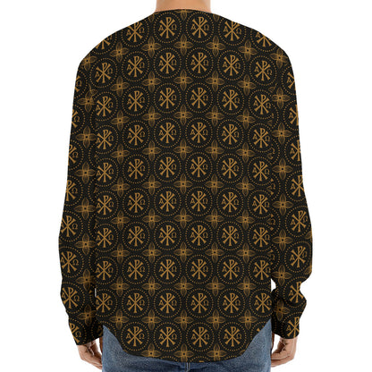 Classic Orthodox Pattern Print Long Sleeve Baseball Jersey