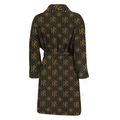 Classic Orthodox Pattern Print Men's Bathrobe
