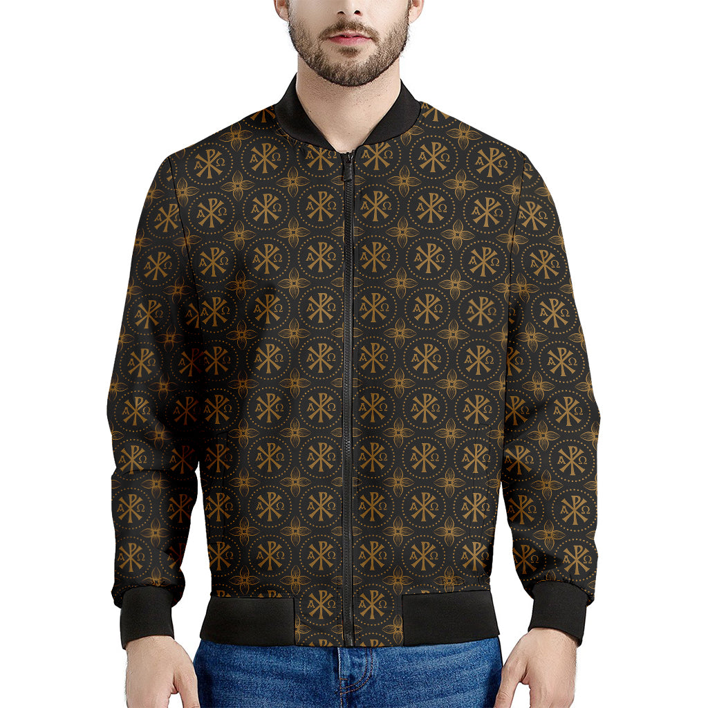 Classic Orthodox Pattern Print Men's Bomber Jacket
