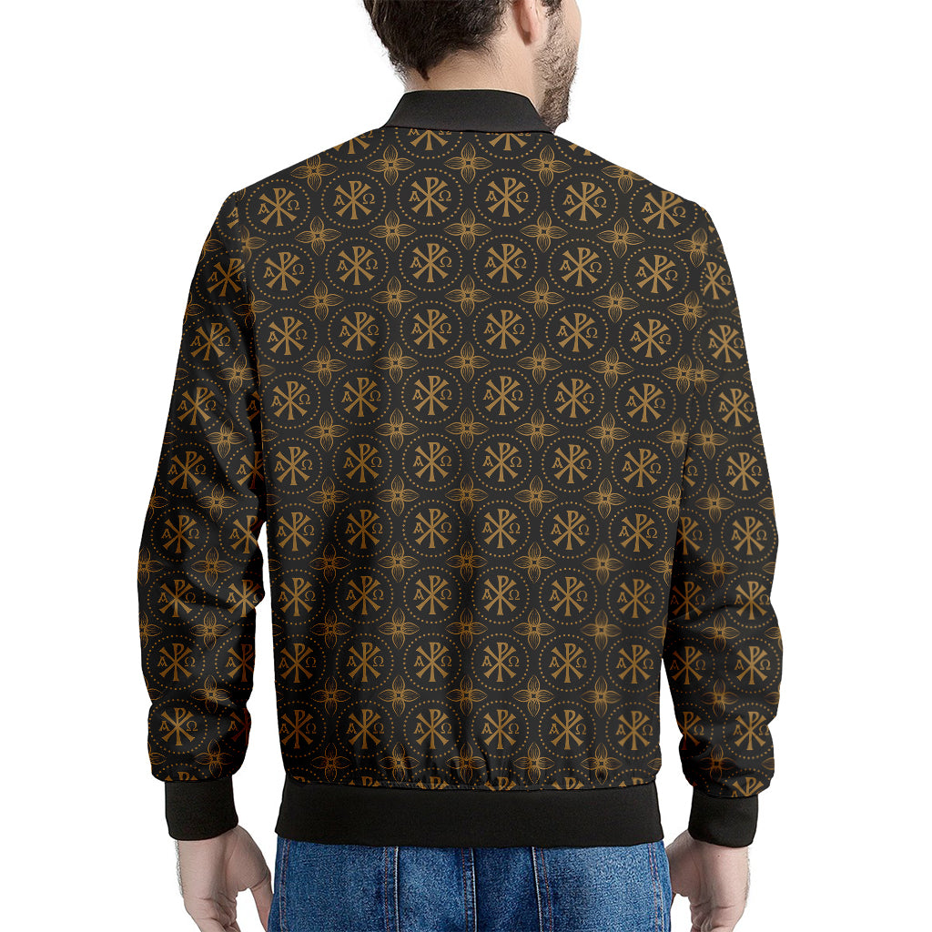 Classic Orthodox Pattern Print Men's Bomber Jacket