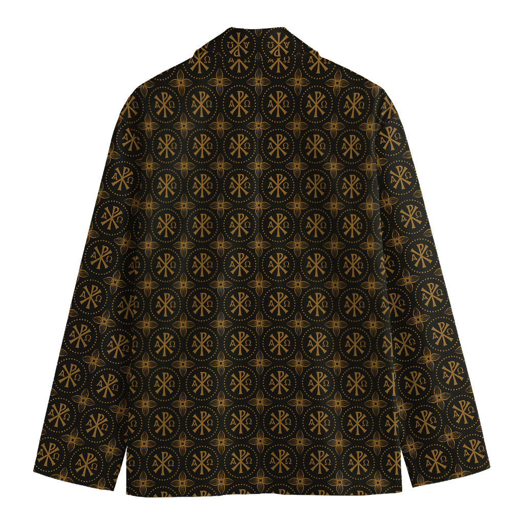 Classic Orthodox Pattern Print Men's Cotton Blazer