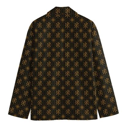 Classic Orthodox Pattern Print Men's Cotton Blazer