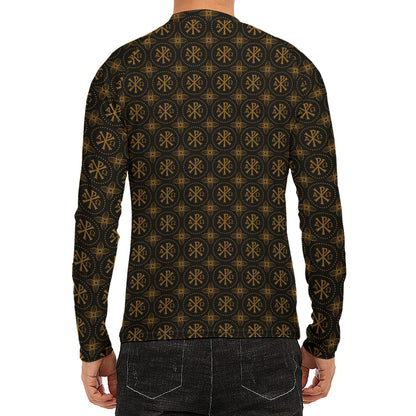 Classic Orthodox Pattern Print Men's Long Sleeve Rash Guard