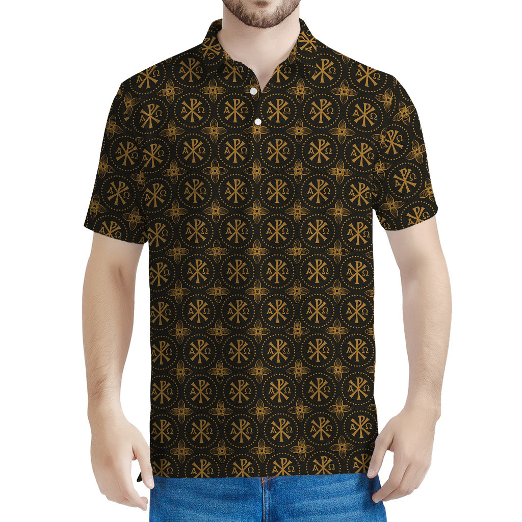 Classic Orthodox Pattern Print Men's Polo Shirt