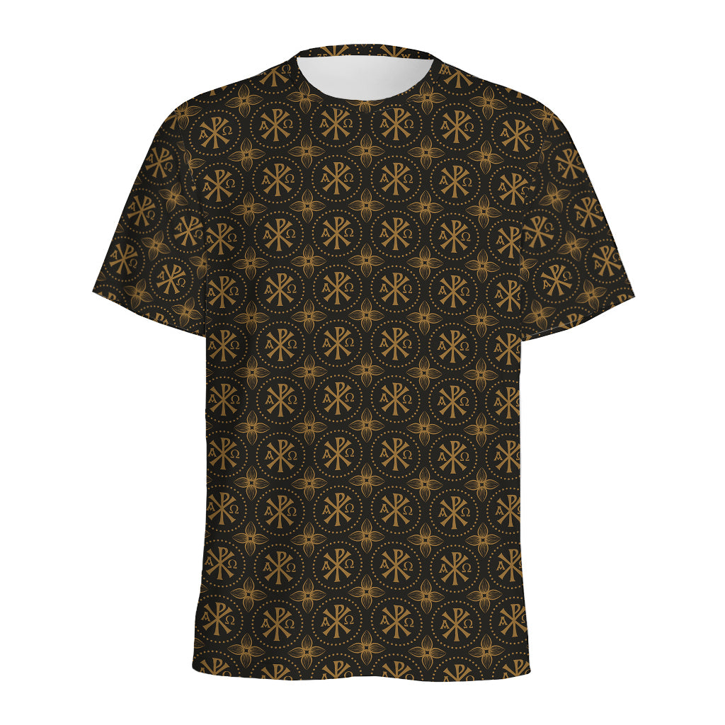 Classic Orthodox Pattern Print Men's Sports T-Shirt