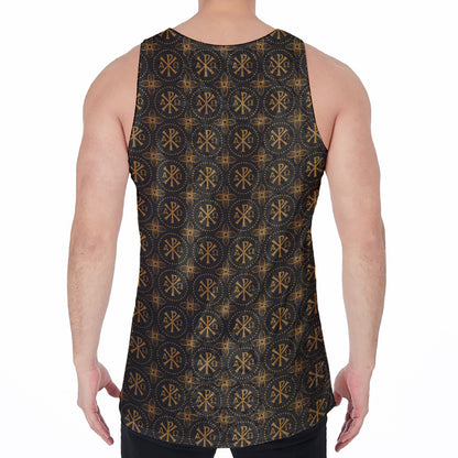 Classic Orthodox Pattern Print Men's Velvet Tank Top