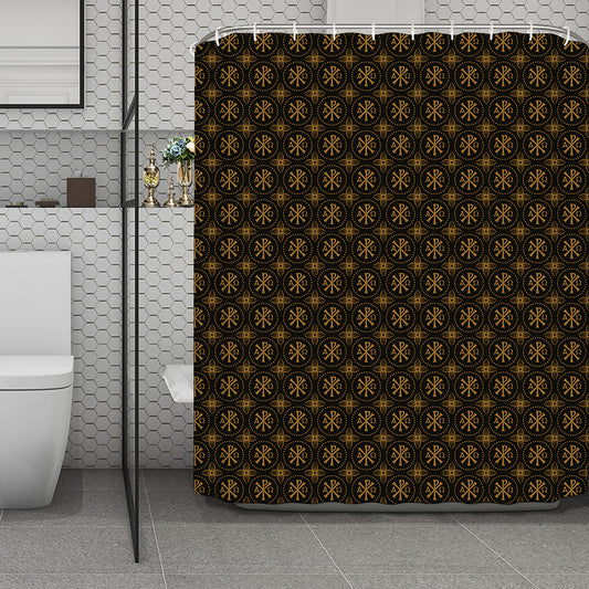 Classic Orthodox Pattern Print Polyester Shower Curtain