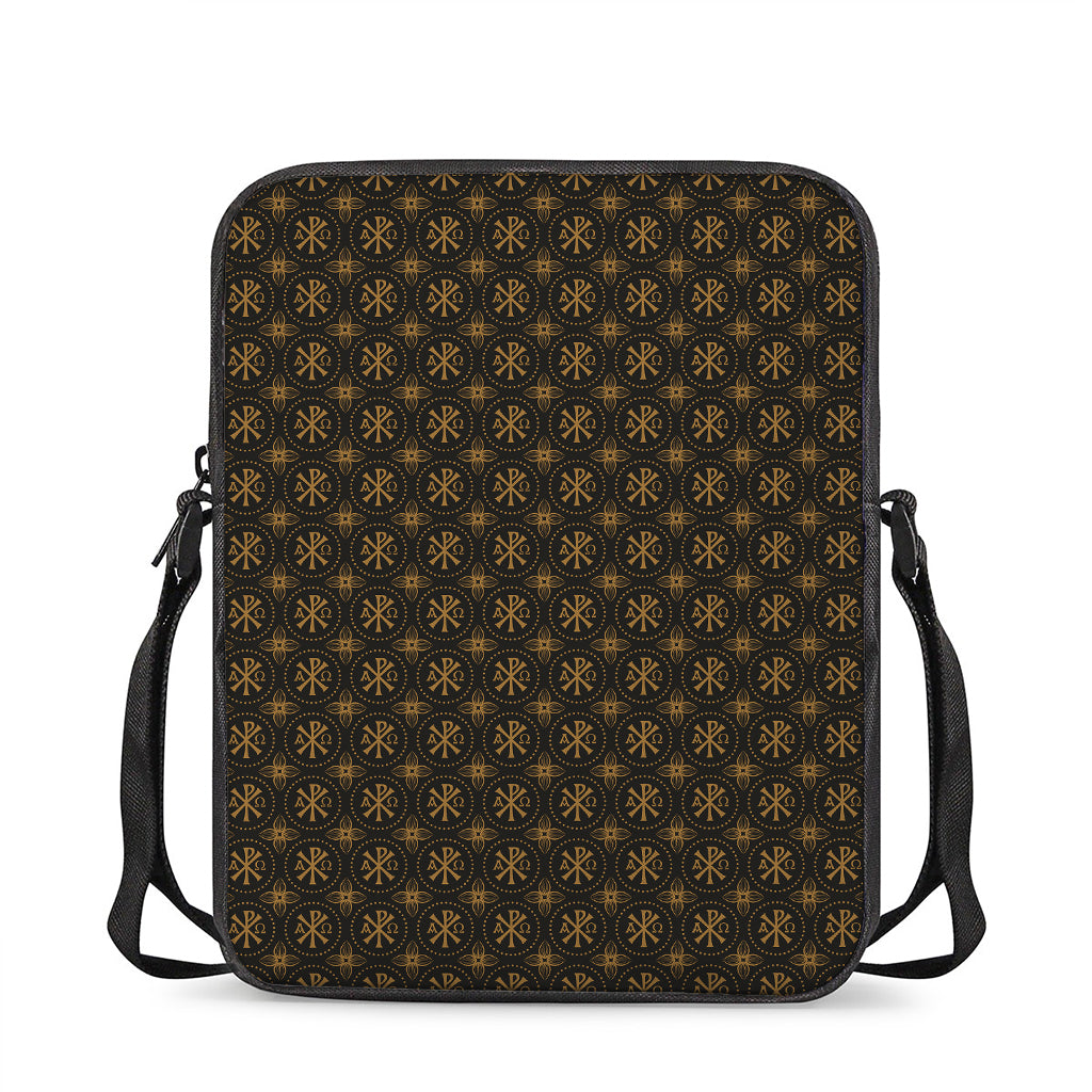 Classic Orthodox Pattern Print Rectangular Crossbody Bag