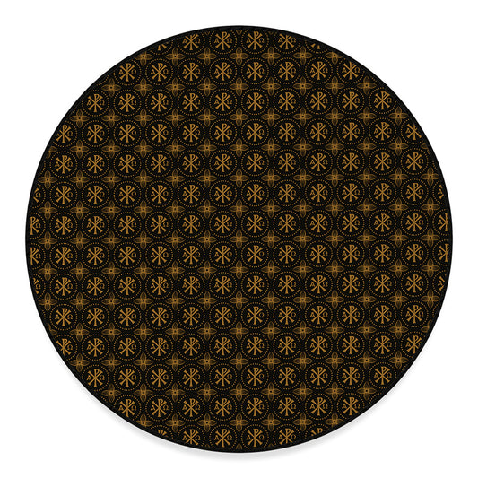 Classic Orthodox Pattern Print Round Floor Mat