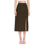 Classic Orthodox Pattern Print Side Slit Midi Skirt
