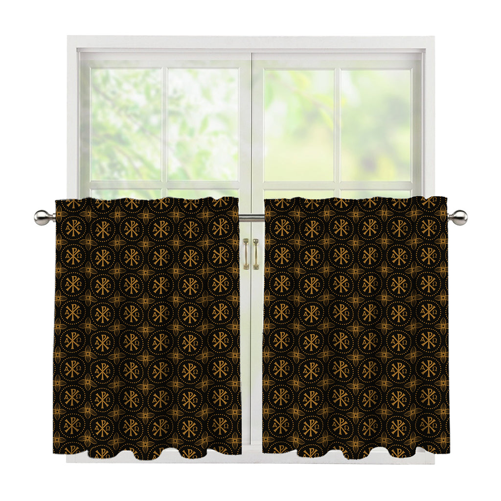 Classic Orthodox Pattern Print Tier Curtains