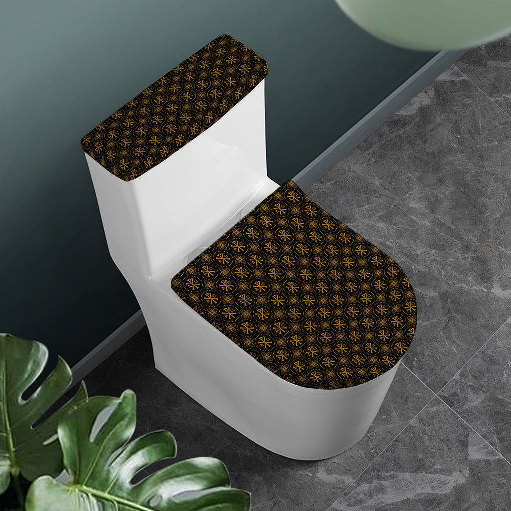 Classic Orthodox Pattern Print Toilet Lid And Tank Cover Set