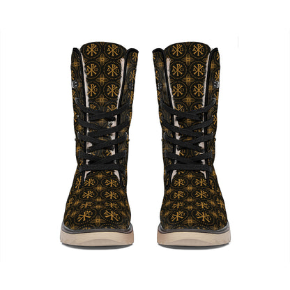 Classic Orthodox Pattern Print Winter Boots