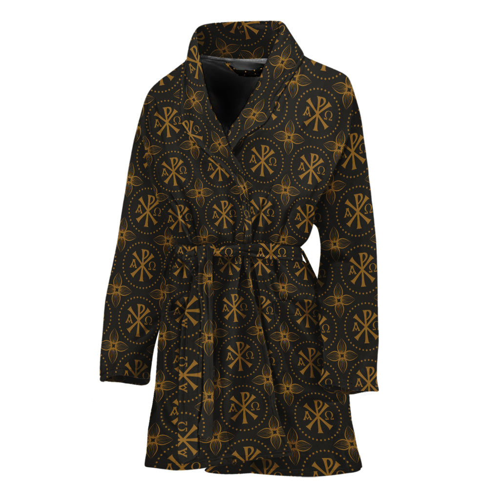 Classic Orthodox Pattern Print Women's Bathrobe