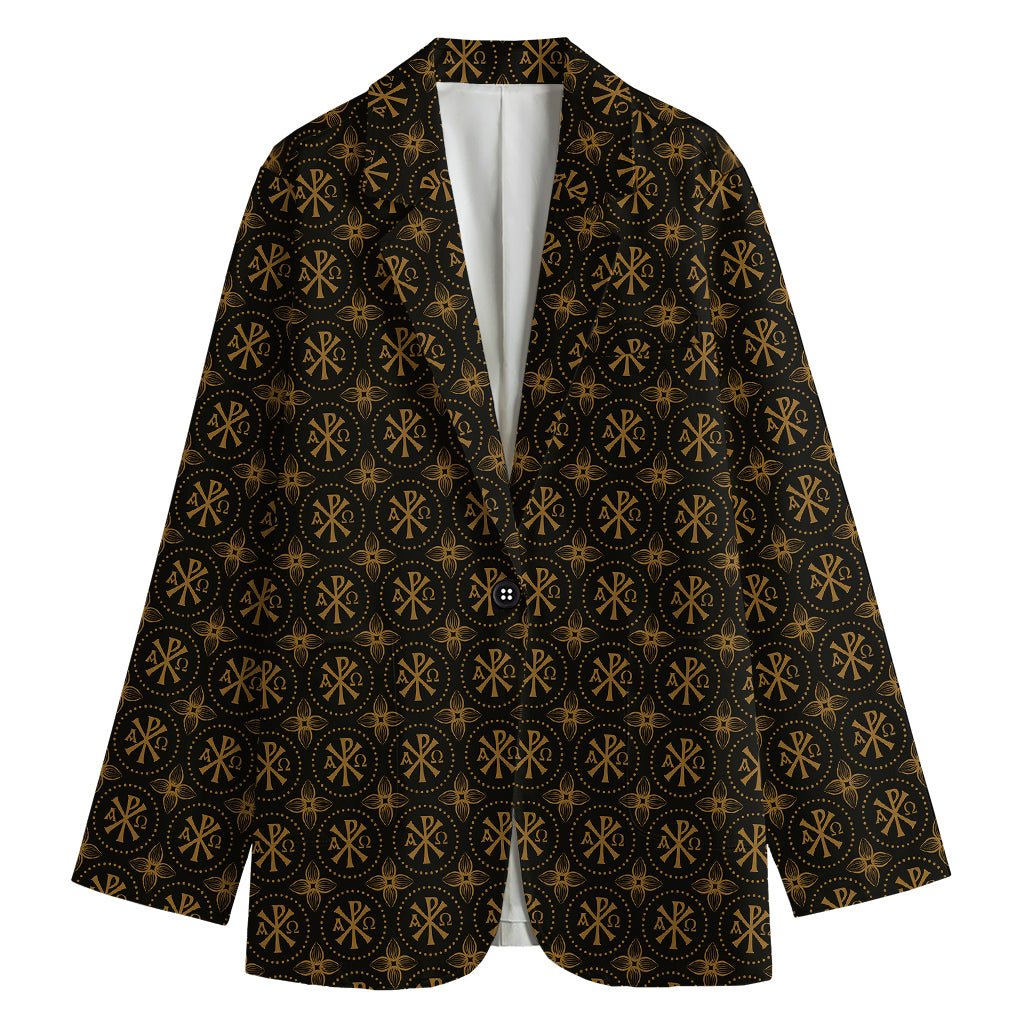 Classic Orthodox Pattern Print Women's Cotton Blazer