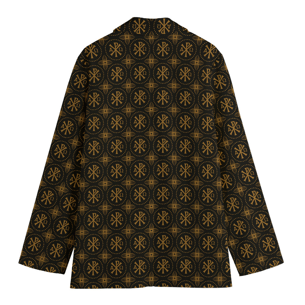 Classic Orthodox Pattern Print Women's Cotton Blazer