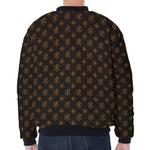 Classic Orthodox Pattern Print Zip Sleeve Bomber Jacket
